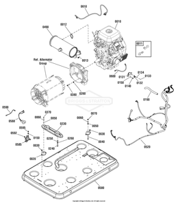 Power Group Diagram and Parts List for 040489-03  Briggs and Stratton Generator